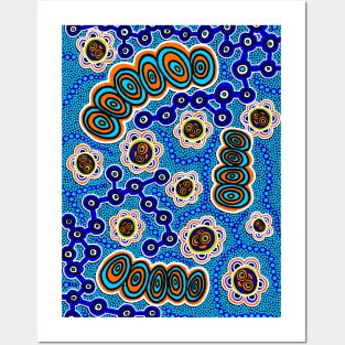 Aboriginal Art - Yugarabul Gathering By The River Posters and Art